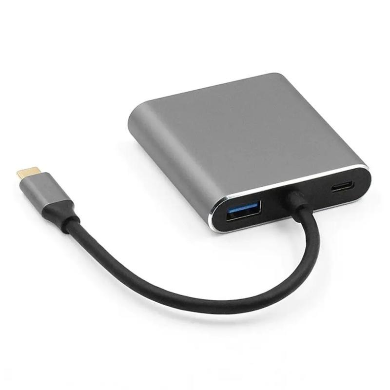 USB-C 4-in-1 Adapter: Type-C To HDMI, VGA, & PD Hub