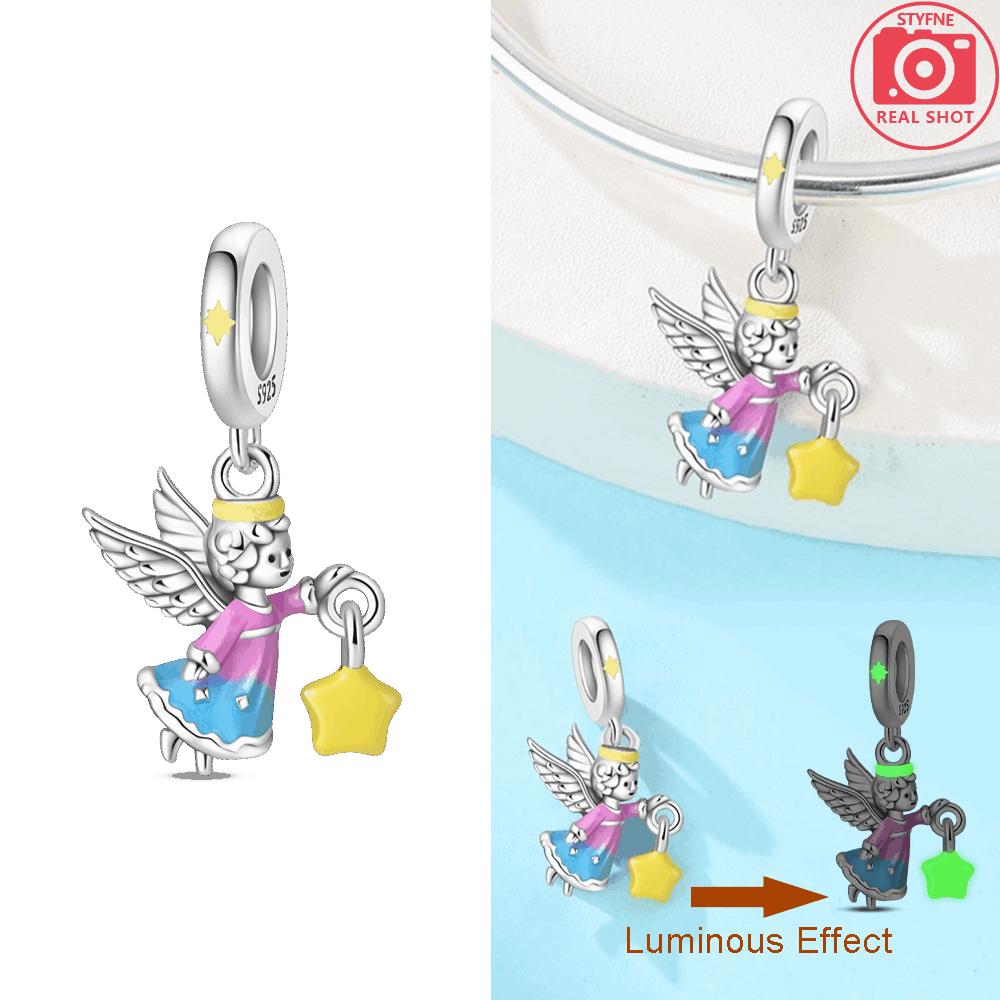Authentischer Kupfer Dreamy Pink Bunter Perlen Magischer Pilz Sonne Mond Engel Anhänger Perlen Charms Kompatibel Mit Armbändern Damenschmuck Diy Geschenk