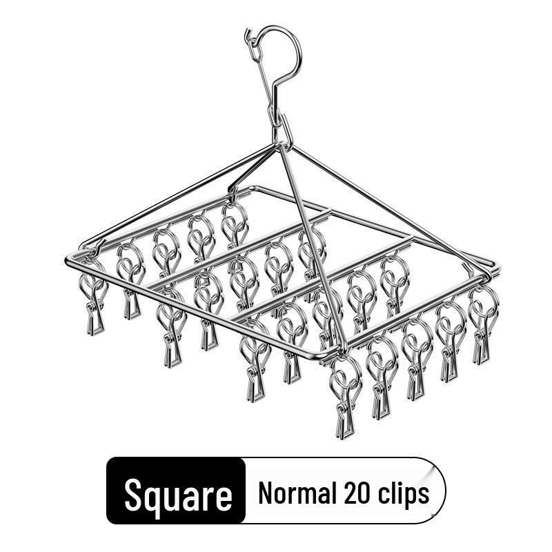 Multi-Clip Stainless Steel Drying Rack for Socks and Underwear