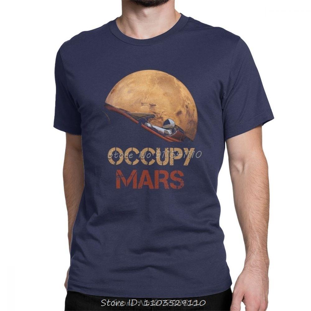Occupy Mars T Shirt Spacex Starunisex Tshirt Unisex Elon Musk Falcon Heavy 9 Short Sleeve Novelty Unisex Cotton Tees Harajuku Streetwear
