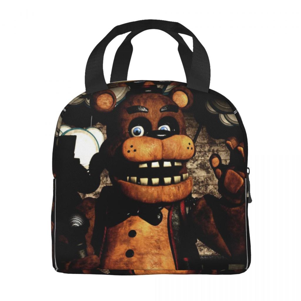 FNAF At Freddys Thermal Insulated Lunch Bag for School Portable Food Bag Thermal Cooler Food Box