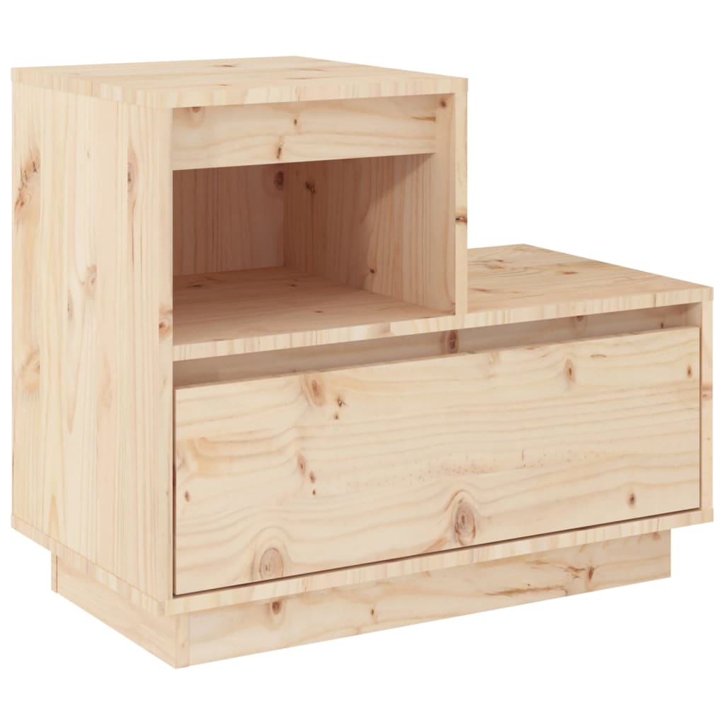 Vidaxl Szafka Nocna, 60X34X51 Cm, Lite Drewno Sosnowe
