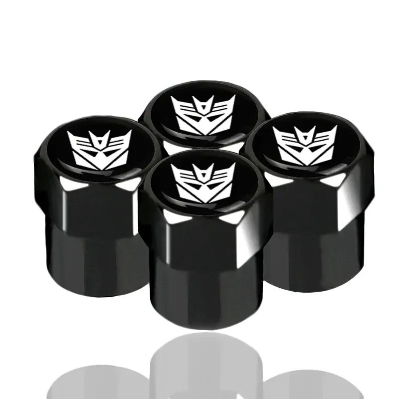 AAYQ1 4Pcs Car Tire Valve Stem Caps Transformers Emblem Car Wheel Tires Valves Tyre Stem Air Caps Airtight Cover Motorcycle Accessoire