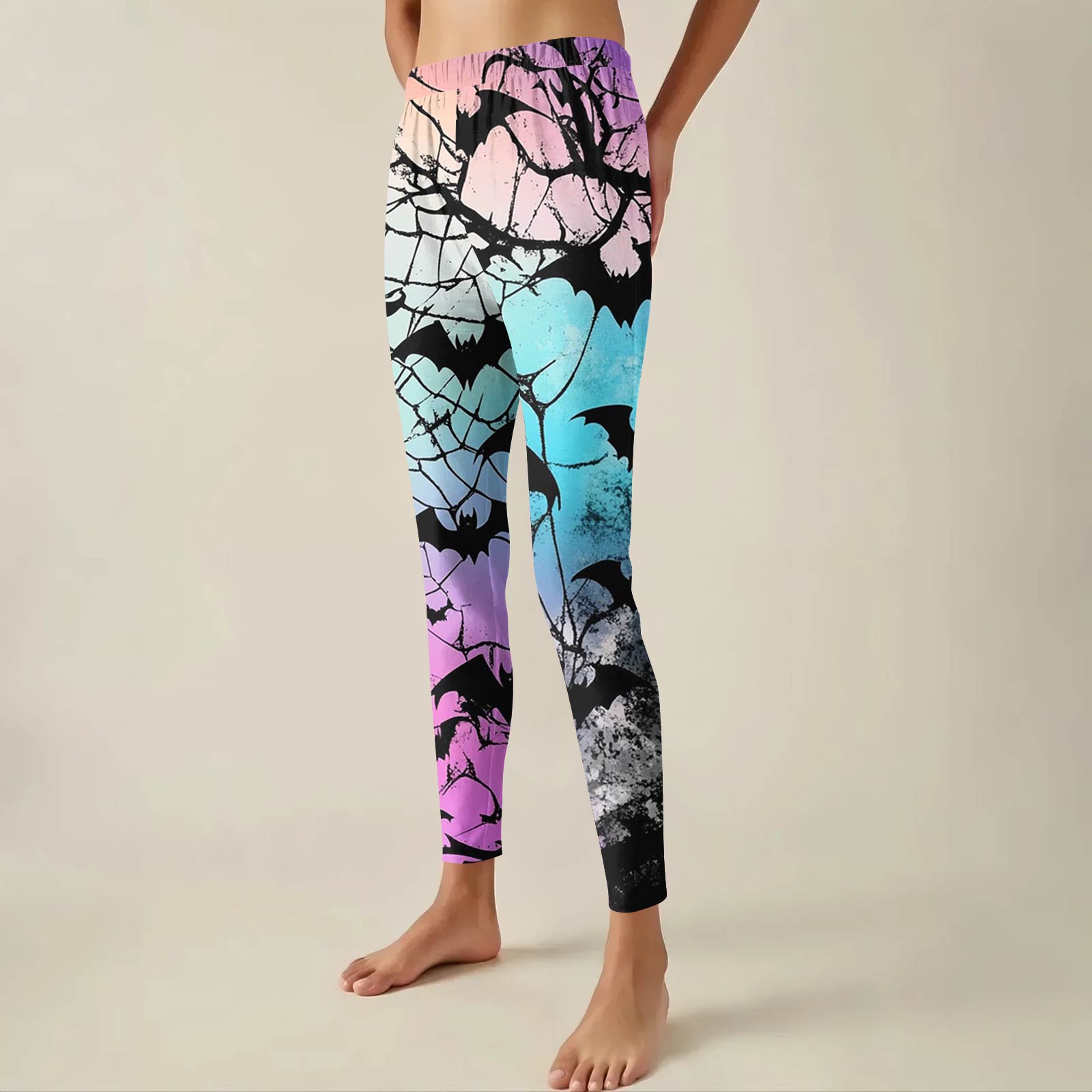 

Женские брюки с эластичным мягким низом и принтом Хэллоуина, повседневные домашние спальные брюки XL синий