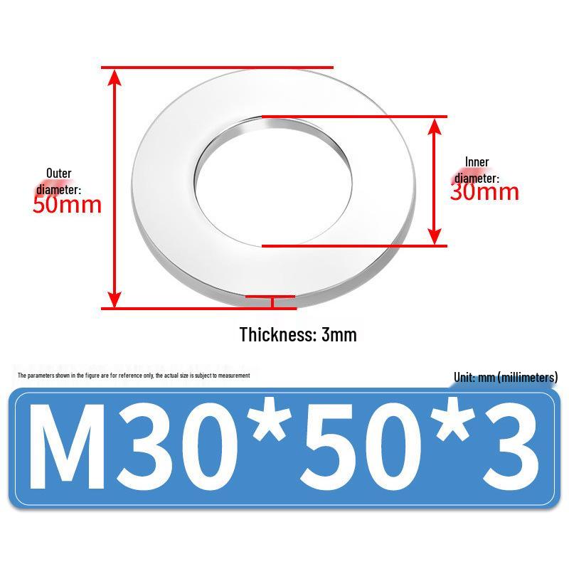 Jin Juntai Thick & Thin Stainless Steel Flat Washer, Round M10-M36