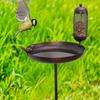 Bird Bath Birdfeeder SPA Decor Freestanding Iron Water Bowl Garden Birdbath Bird Feeder for Outside Yard Backyard Patio