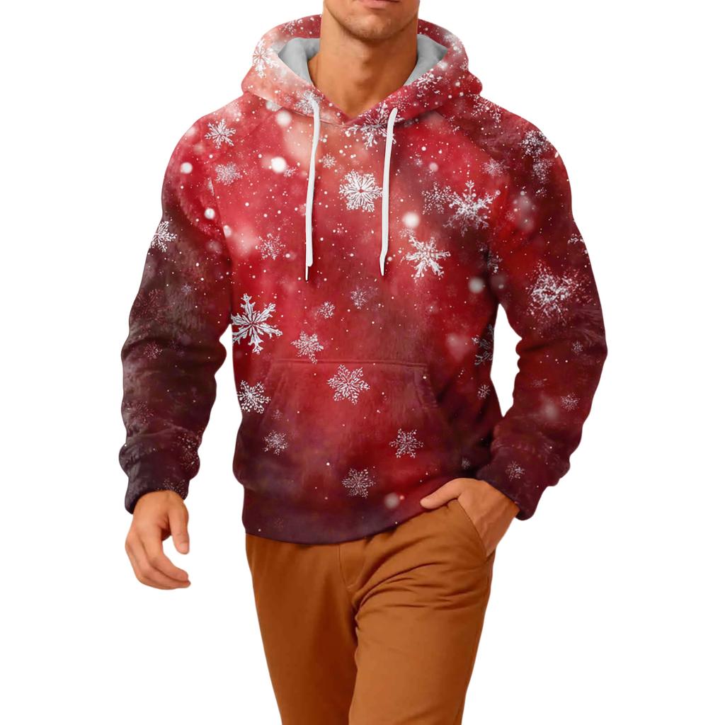 Herr Långärmad Ledig Flanell Huvtröja