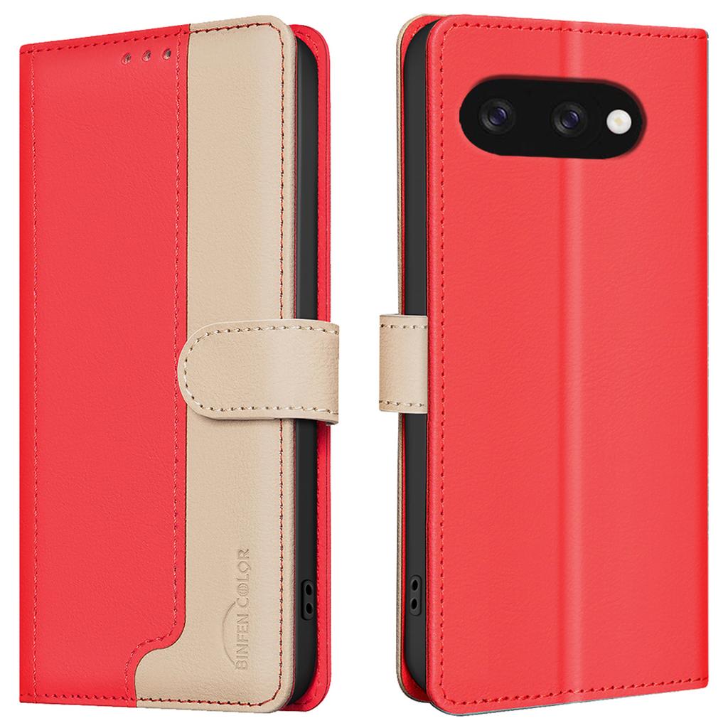 BINFEN COLOR BF33 für Google Pixel 9a Lederhülle Spleißfarbe RFID-Blockierung