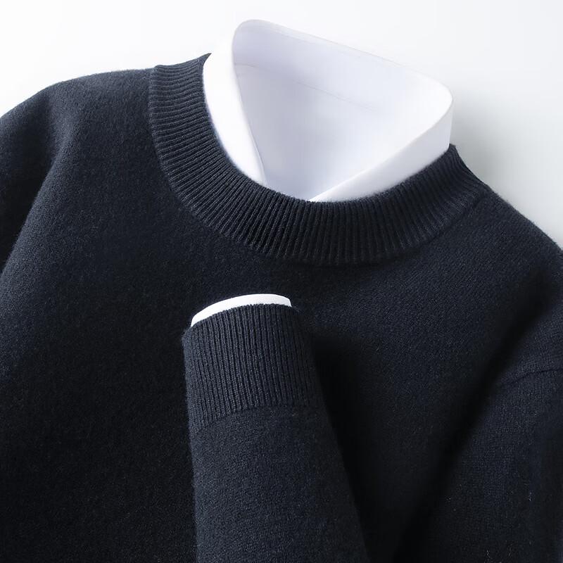 

FAPAI Men s Cashmere Blend Crew Neck Wool Sweater 2XL 54