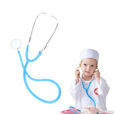 Single-Player Virtual Stethoscope Children's Medical Toy Simulation Medical Equipment Toy for Kids (Blue)