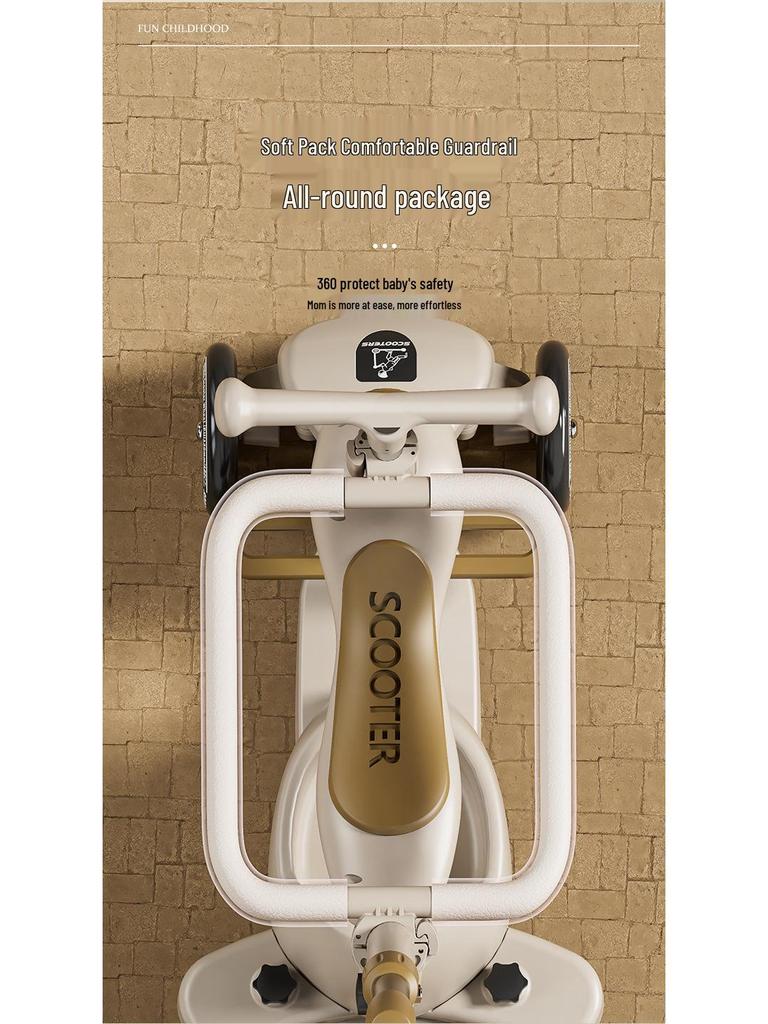 6-in-1 Children's Flashing Scooter: Push, Sit, or Pedal for Ages 1-5