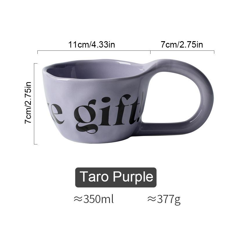 350ml Large Capacity Ceramic Mug Hand Pinched Big Ears Home High Value Water Cup Milk Coffee Cup Couple Pair Gift Cup