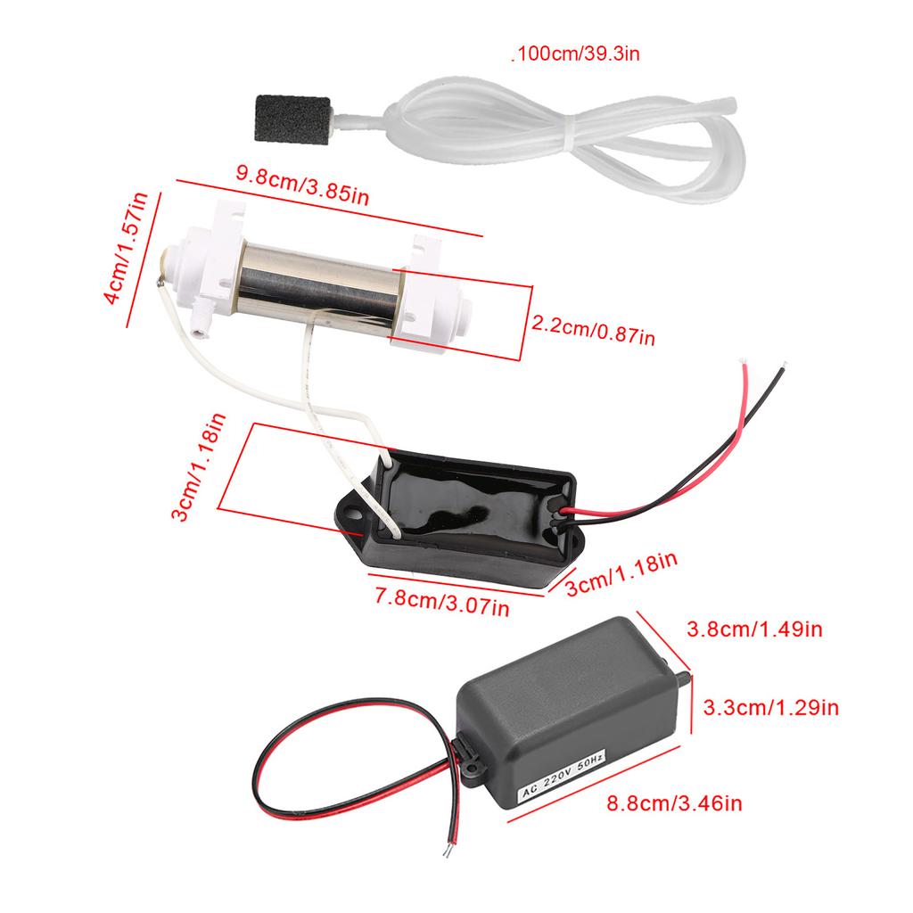 500mg Ozonizer Ozone Generator Tube with Accessories for Home Air Purifier Sterilization 220V