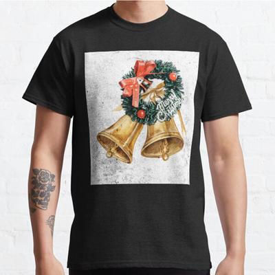 Übergröße S-3XL Frohe Weihnachten Jingle Bell Aufdruck T-Shirt Herren Oberteile Mode Kleidung T-Shirts