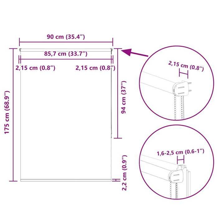VidaXL Blackout Roller Blind Fabric Width 85.7 Cm Polyester 4010892