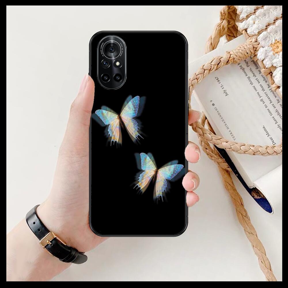 

Красивый прозрачный чехол для телефона с узором бабочки для Huawei Honor 20 10 9 8A 7 5T X Pro Lite 5G, черный чехол Etui Hoesjes Comic Fas Honor 7A