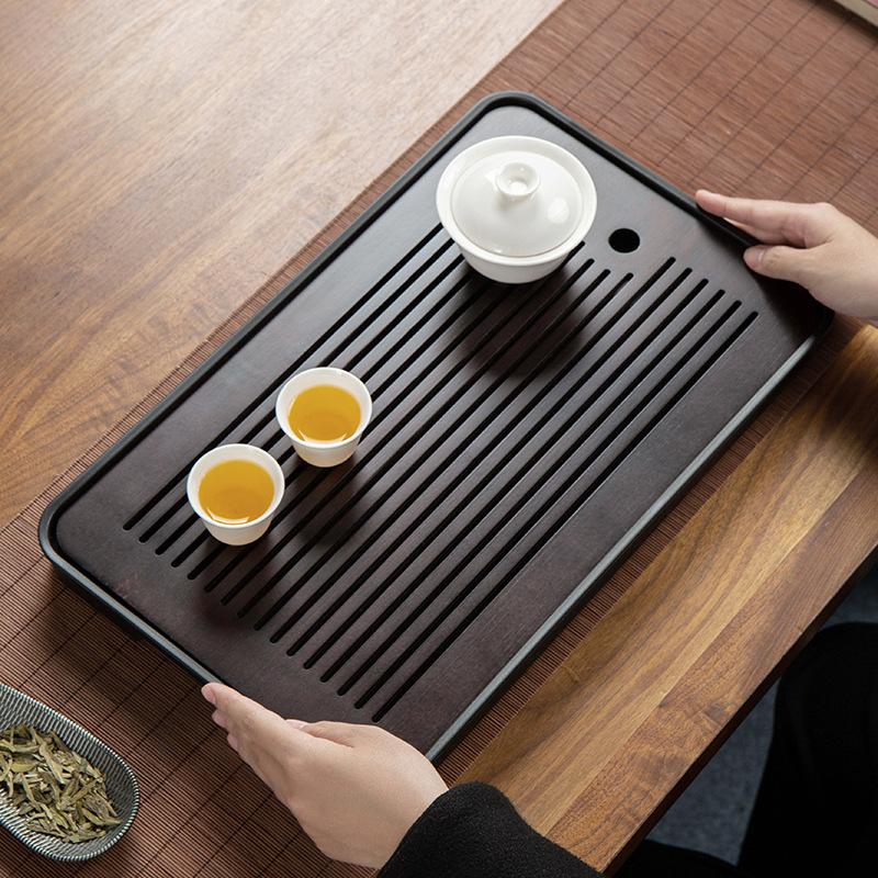 New Chinese Style Bamboo Tea Tray With Water Storage Drainage Tea Table Tea Tray For Household Office Home Tea Set Accessory