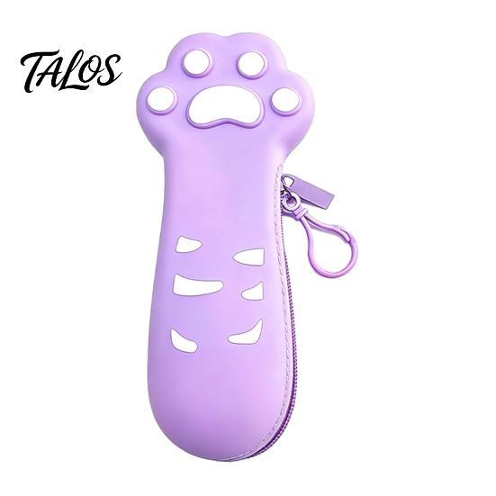 School Supplies Organizer Cat Paw Silicone Pencil Case, Large Capacity Stationery Student Supply Bag Bag, Students Storage Pouch with Zipper Case