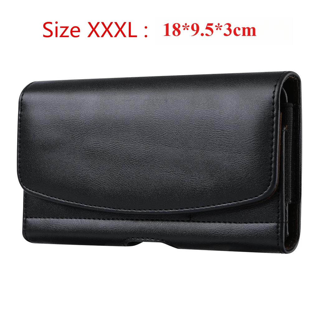 Universal Leather Phone Holster Belt Case Mobile Phone Bag For iPhone 14 13 Samsung Huawei Xiaomi Men Waist Bag Pouch
