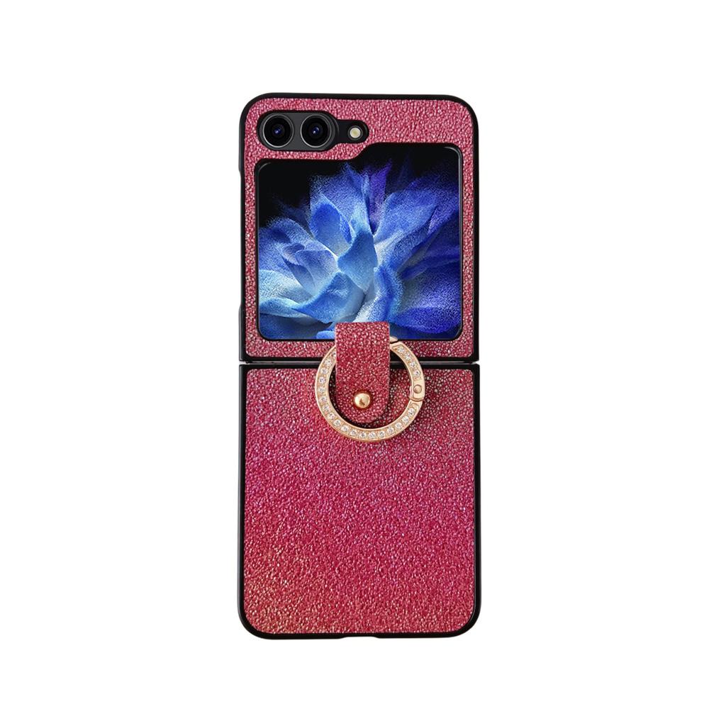 Case for Samsung Z Flip 7 6 5 4 3 Colorful Rhinestone Ring Buckle Folding Screen Drop Protection Case Anti-Fingerprint Plain