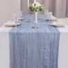 Gefalteter Tischläufer Knitterstoff Gaze Tischdecke für Hochzeitsfeier Dekoration Rustikaler Eleganter Akzent für Esstisch für Zuhause Restaurant Außenveranstaltungen