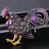 Fashion Alloy Color Big Rooster Brooch Female Clothing Accessories Color Animal Brooches