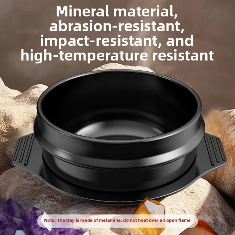 with Tray Korean Stone Pot Thickened Cooking Soup Pot Durable Mixed Rice Stone Pot  Commercial Use