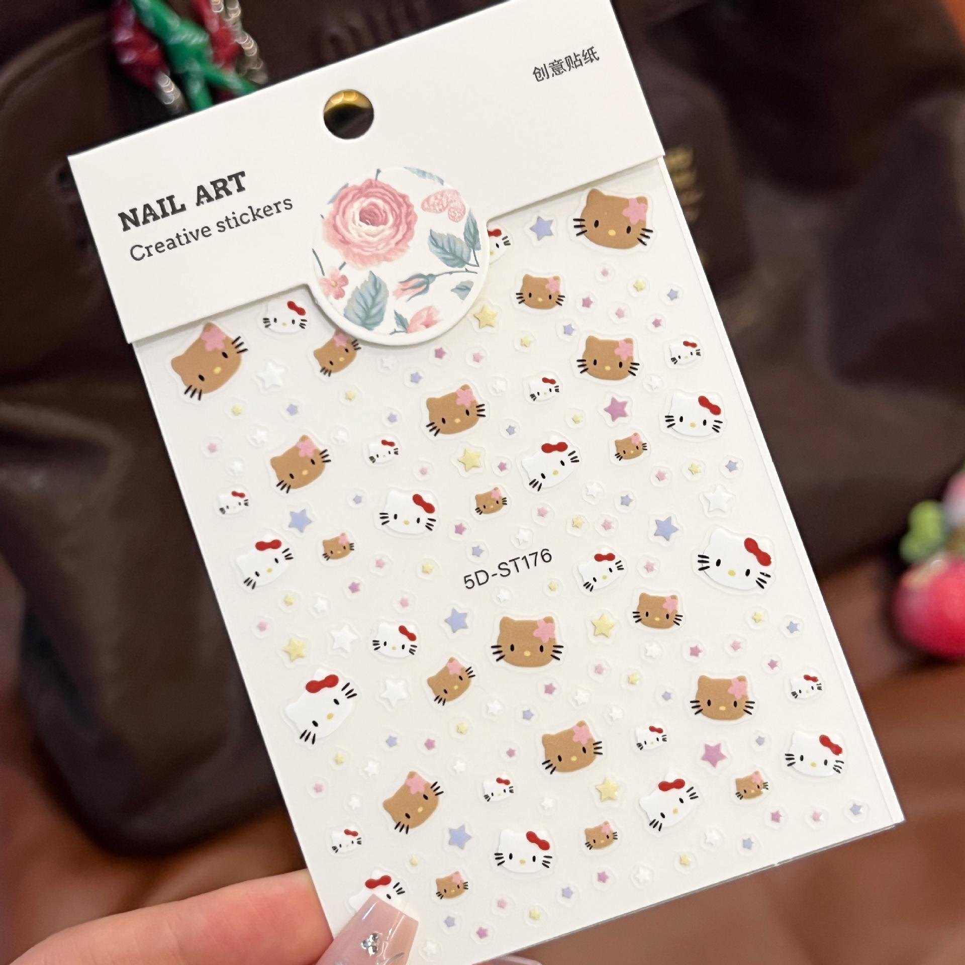 Милые Милые Японский ins Стикеры Кошки Горячая Распродажа Украшения Стикеры Стикеры для Ногтей 5DST176
