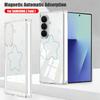 Magnetic Auto Adsorption Clear Phone Case For Samsung Galaxy Z Fold 7 6 5 Fold7 Fold6 Fold5 5G Stars Pattern Hard PC Back Cover