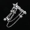 Punk Hair Clip for Women Girl Vintage Crystal Star Tassel Hairpins Harajuku Y2K Fashion Headwear Hair Jewelry Accessory
