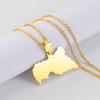 Anniyo Central African Map Pendant Necklaces for Women Men Stainless Steel African Centrafricaine Jewelry #298621