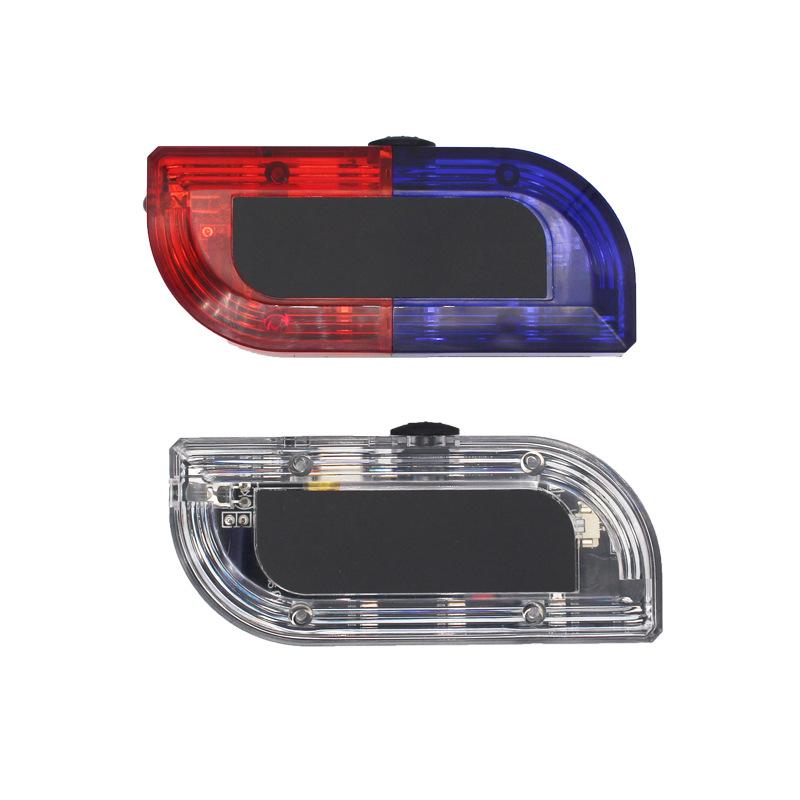 Rechargeable Red/Blue Strobe Flashing Shoulder Light with Handheld Electronic Whistle for Cycling and Security Patrol