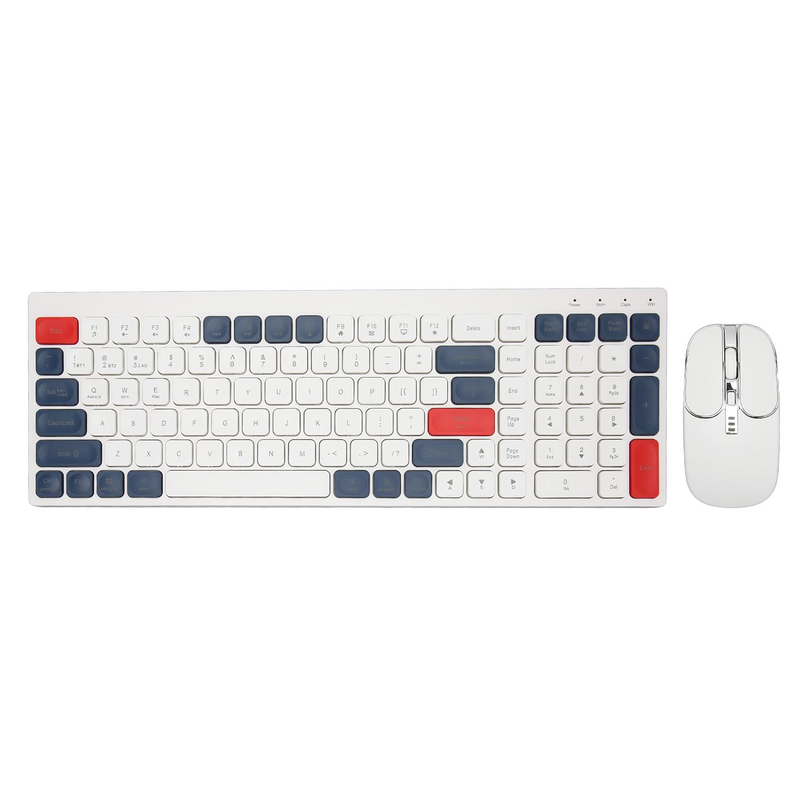 

Беспроводная клавиатура и мышь 2.4G с круглыми клавишами, эргономичная, зарядка Type-C, клавиатура и мышь для разноцветный