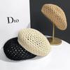 Simple Hollow Breathable Summer Beret Hat For Women Outdoor Female Sunshade Painter Hat British Style Bonnets Bonia Cap Gift