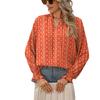 Autumn Women's Ruffled Loose Print Casual Shirt