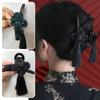 New Chinese Ancient Style Hand Woven Tassel Acrylic Hair Clip Elegant Dignified Cheongsam Hanfu Braided Updo Hairpin for Women