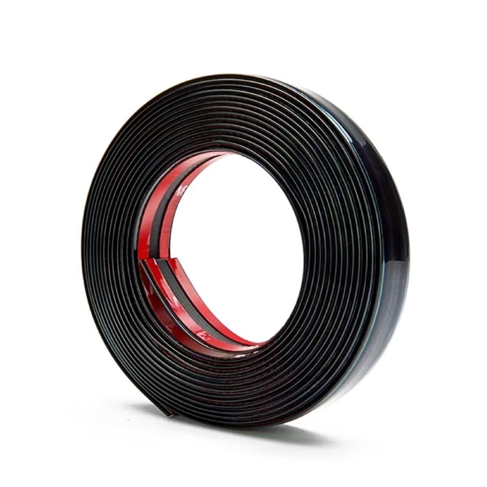 Car Exterior Glossy Black Body Strip Bumper Door Protective Moulding Styling Trim Sticker 6mm 8mm 10mm 12mm 15mm 20mm 30mm