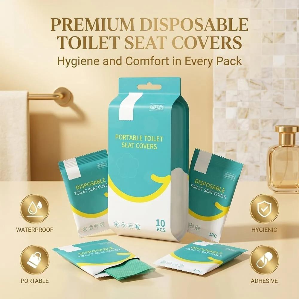 Disposable Toilet Seat Covers XL, Waterproof Individually Wrapped Travel Covers for Adults Kids Public Restroom Airplane Camping Potty Training