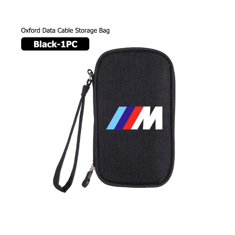KHQB5 For BMW Car Logo Digital Storage Bag Data Cable Travel Storage Purse Emblem Accessories X1 X2 X3 X4 X5 X6 X7 G20 G30 6GT E46 E90