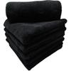 Plush Edgeless Microfiber Towel For Car, Soft Drying Wash Detailing Buffing Polishing Towel, 500 GSM 6PACK 16 X 16Inches (Black, 6Pack)