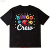 Heren Bingo Crew T-shirt Zwart met Gedrukt Spelontwerp Zacht Ever vintage Gewassen Uitrekbaar Unisex Ademend designer kleding