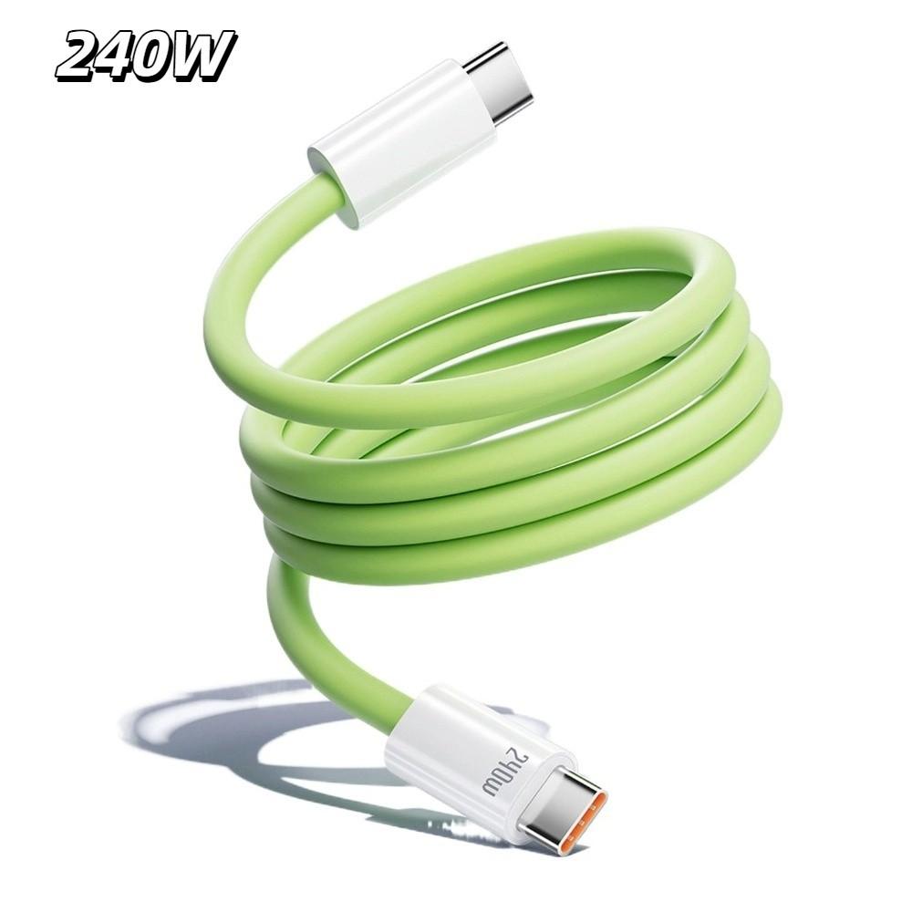 

Anti Winding Type C To Type C Phone Cable USB To Type C Charging Cable Phone Accessories green c to c