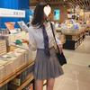 pleated skirt women's college fresh temperament high waist thin versatile Korean version slim skirt spring and autumn fashion a word solid color