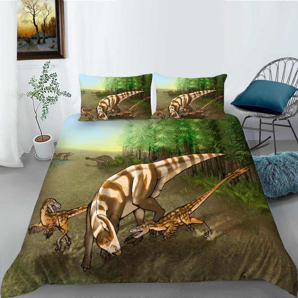 Digital Printing Bedding Two Or Three-Piece Set, Dinosaur Series Polyester Fabric