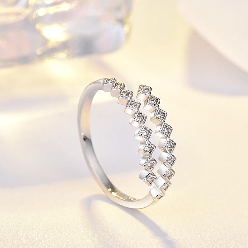 Lindon Classic Copper Alloy Zircon Ring Ladies Jewelry Wedding Promise Party Gift