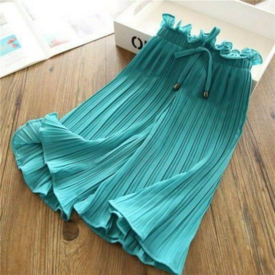 Girls' Wide-Leg Mosquito-Proof Summer Pants - Casual 9-Point Pants for Little to Big Girls