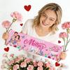3pcs/set Mother's Day Happy Banner Handheld Banner Flower Photo Props Party Supplies