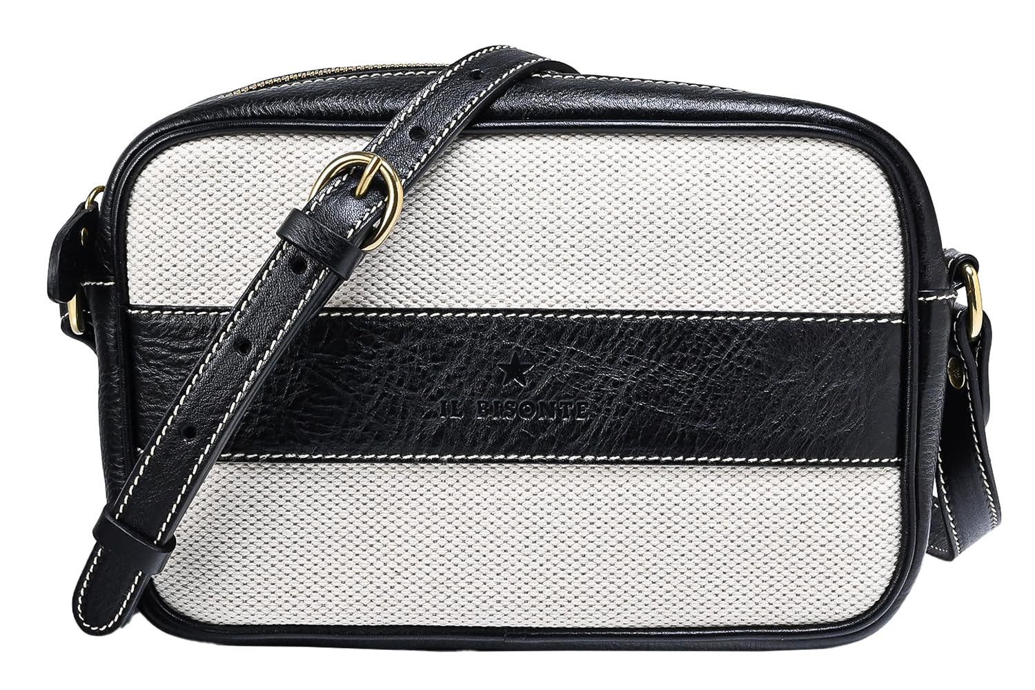 

IL BISONTE Shoulder Bag Crossbody Bag Natural Black BCR351TCV005NA203B Women s [Used]