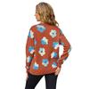 Autumn and Winter Large-sized Women's Sweater, Flower-patterned Long-sleeved Round-neck Knitted Sweater, Fashionable Base Layer
