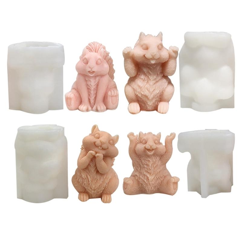 Creative Squirrel Silicone Candle Mold Squirrel Shape Ornament Moulds Silicone Craft Molds Silicone Texture for Crafting